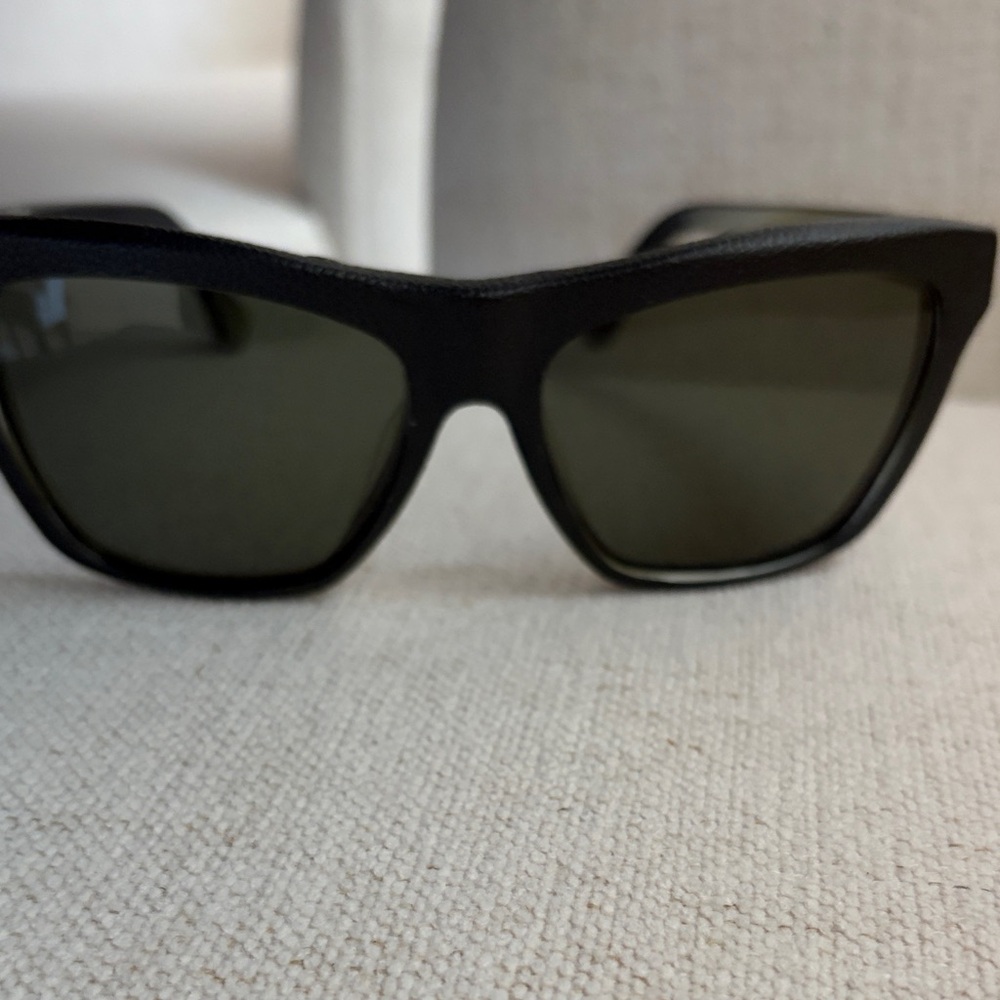 Balenciaga - Cat-Eye Leather wrapped Sunglasses with Dark Lenses